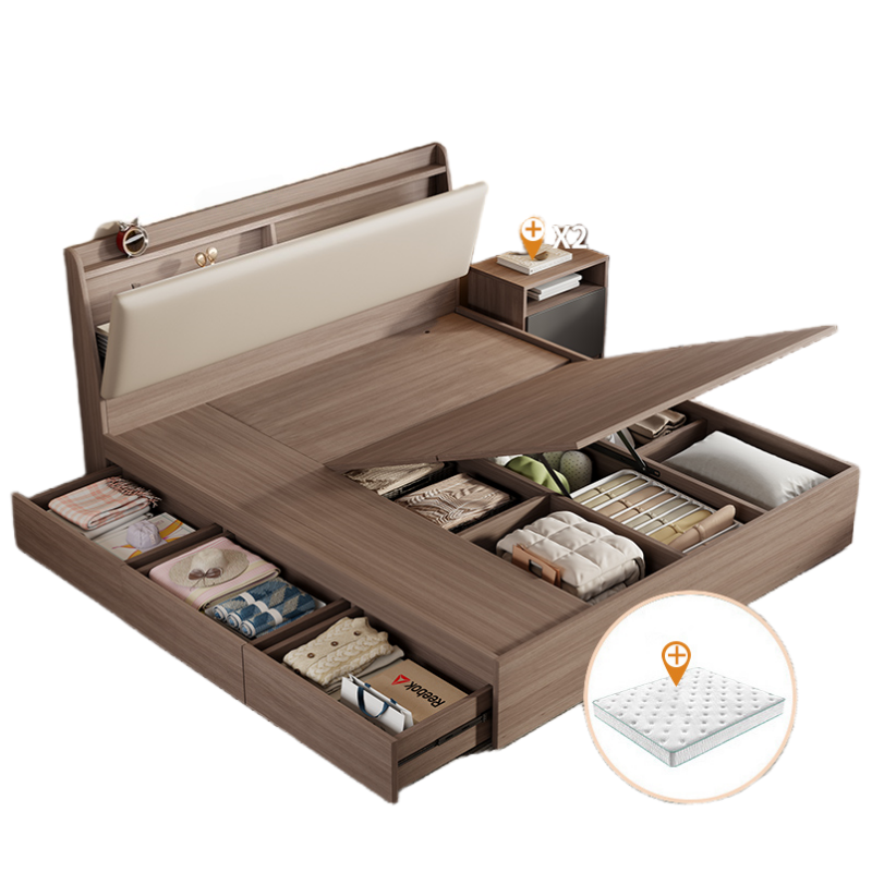 铭 思 达 实木储物床高清大图