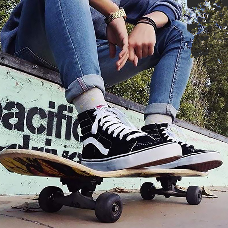 vans范斯黑白经典款高帮sk8hi男女休闲帆布鞋滑板鞋vn000d5ib8c