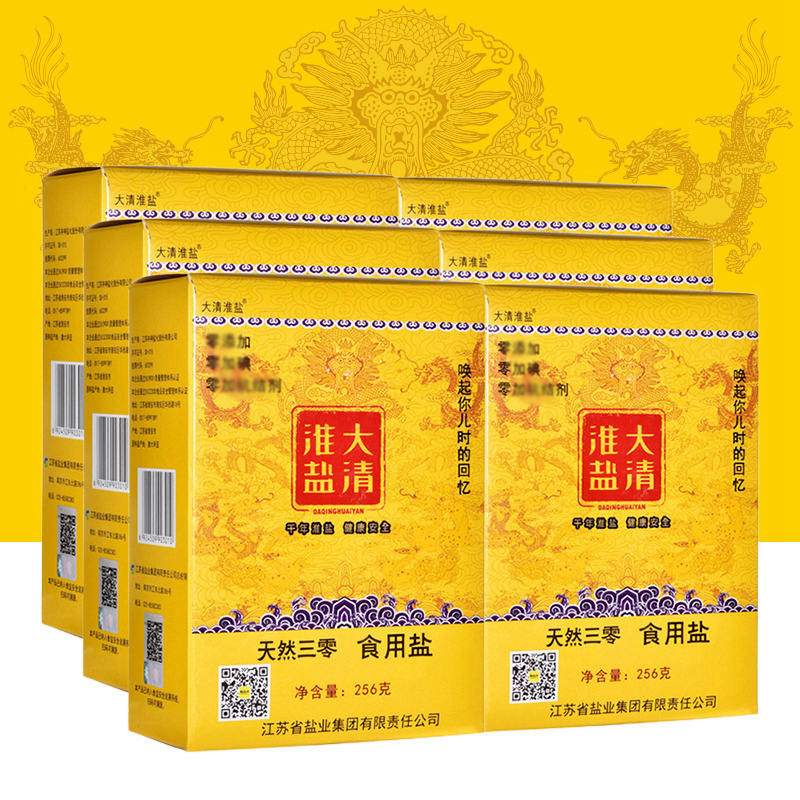 大清淮天然三零食用盐（无碘）256g 6盒盐
