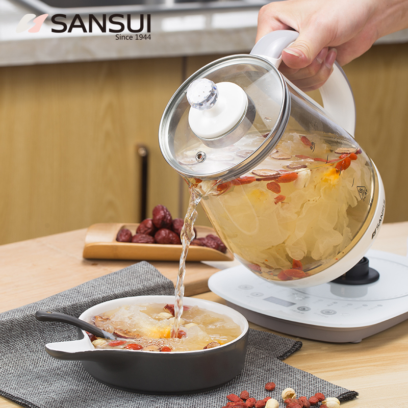 山水(SANSUI)KT-1835养生壶花茶煮面酸奶煲汤药膳等12大功能高硼耐热透明壶体1.8L(单位:台)高清大图