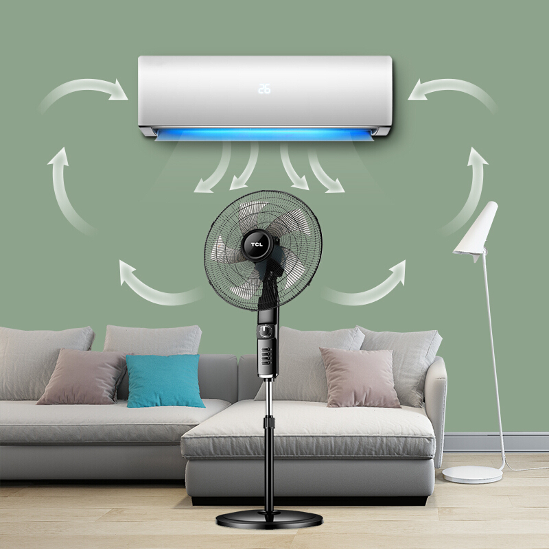 tcl tfs45-20gd 电风扇/家用落地扇/五叶摇头风扇/节能工业扇