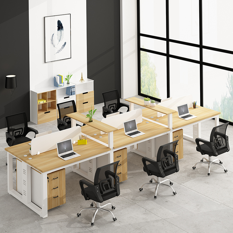 鑫环境办公桌椅组合员工位办公桌屏风隔断6人位4人位职员四人位卡座