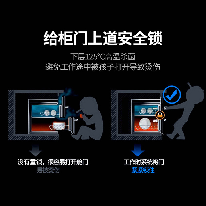 容声(RONGSHENG)嵌入式消毒柜120L大容量高温二星级臭氧紫外线双层厨房消毒碗筷柜ZTD120-RX03D新