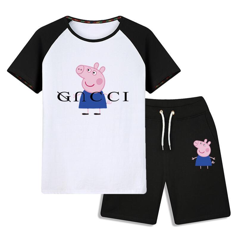 小猪佩奇衣服男童夏装套装2018新款中小童女童宝宝T恤8岁