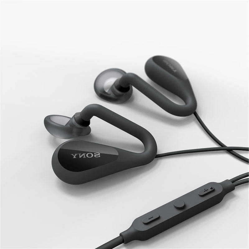 Sony/索尼耳机STH40D开放式立体声耳塞式线控带麦通话跑步耳机(黑色)