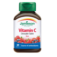 [第二件0元]健美生jamieson维生素C咀嚼片复合水果味 增强免疫美白vc60粒-有效期至22年4月30