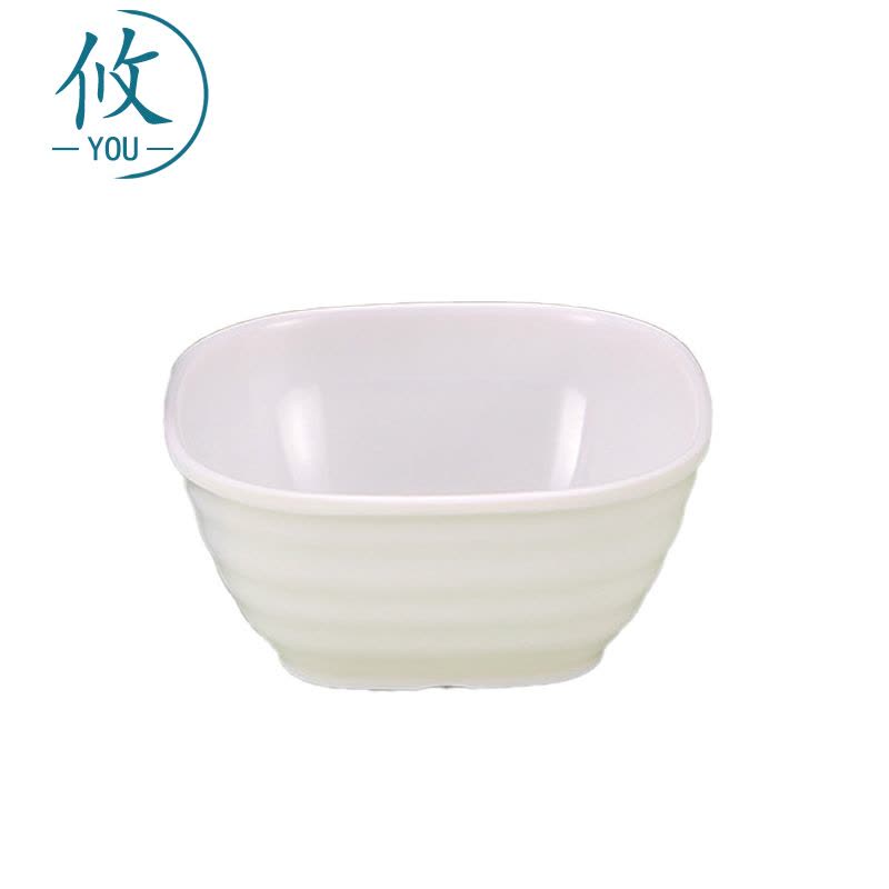 攸 大号白色四方碗 13*6cm 个图片