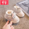 可莉允女宝宝雪地靴小童婴儿棉鞋加绒加厚1-3岁女童靴子冬季软底学步鞋2