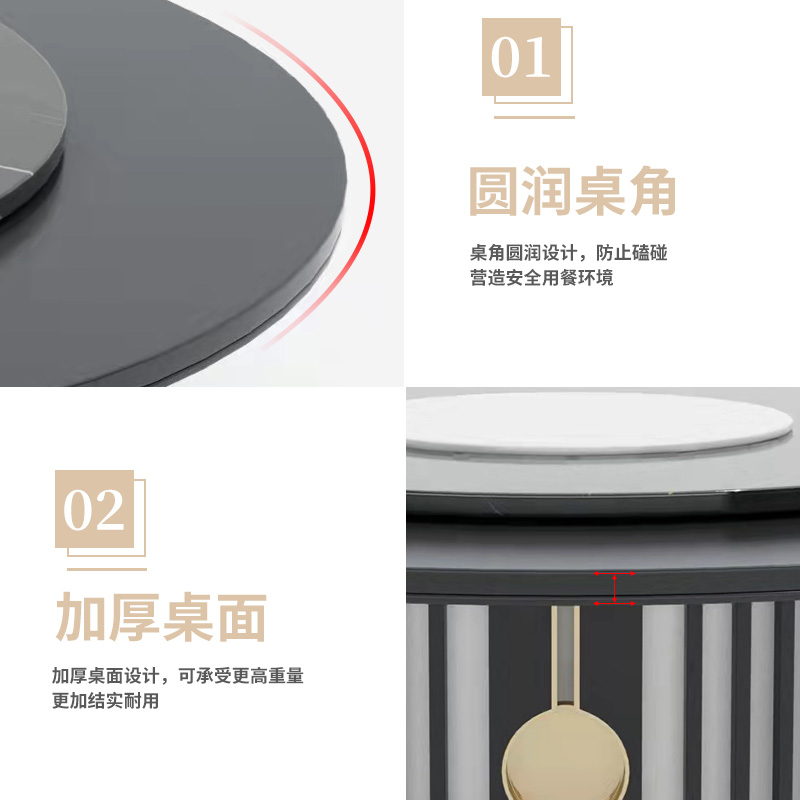 匡大 餐桌实木餐桌 圆餐桌1.8米手动餐桌KDT905高清大图