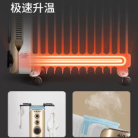 奥克斯(AUX)油汀取暖器暖风机油丁电暖器小太阳家用节能速热省电小型油汀电暖气13片白色