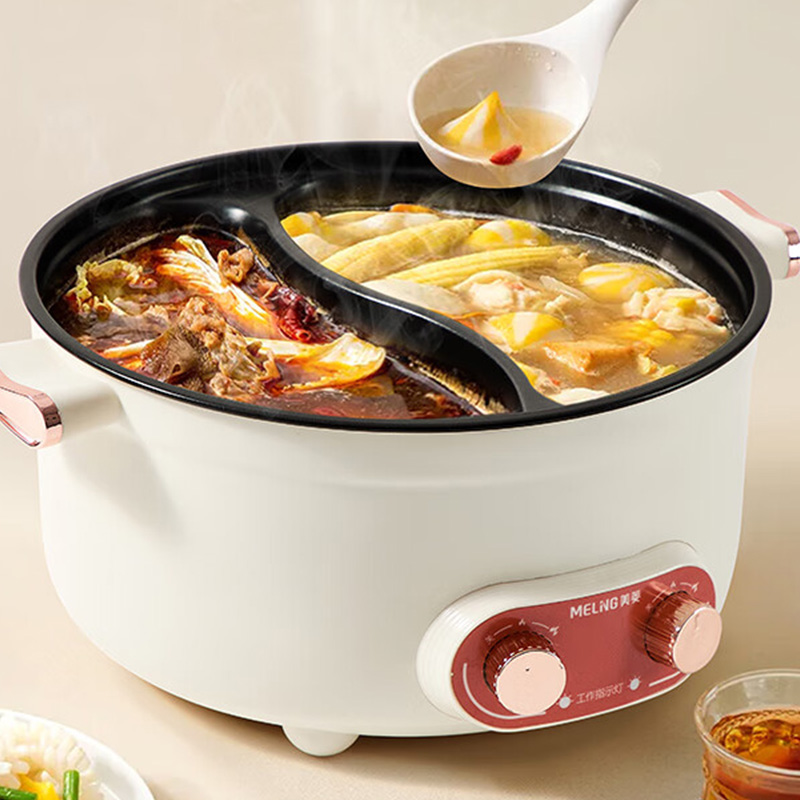 美菱电火锅6L分区控温涮煮鸳鸯电火锅单层MT-LC5015高清大图
