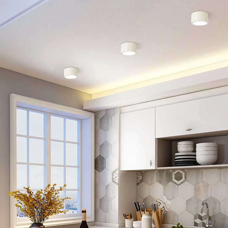 欧普照明筒灯黑色卫生间客厅背景墙卧室玄关过道铂钻明装高清大图