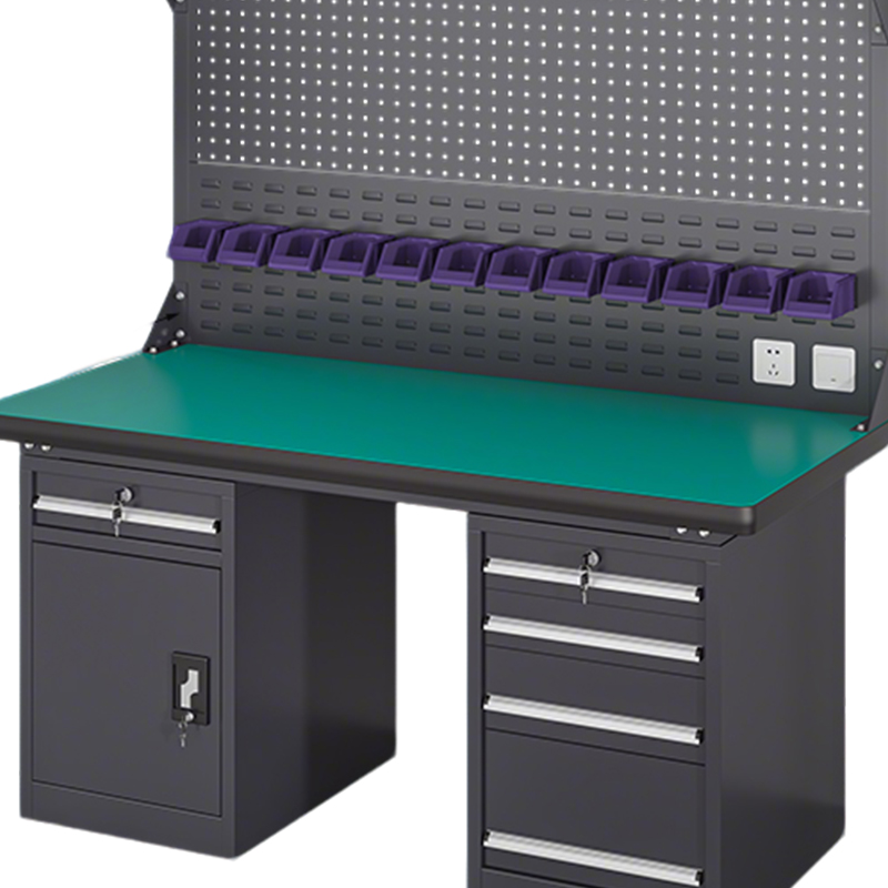 围达 重型钳工台工具桌 210*75*180cm门+5抽 张高清大图