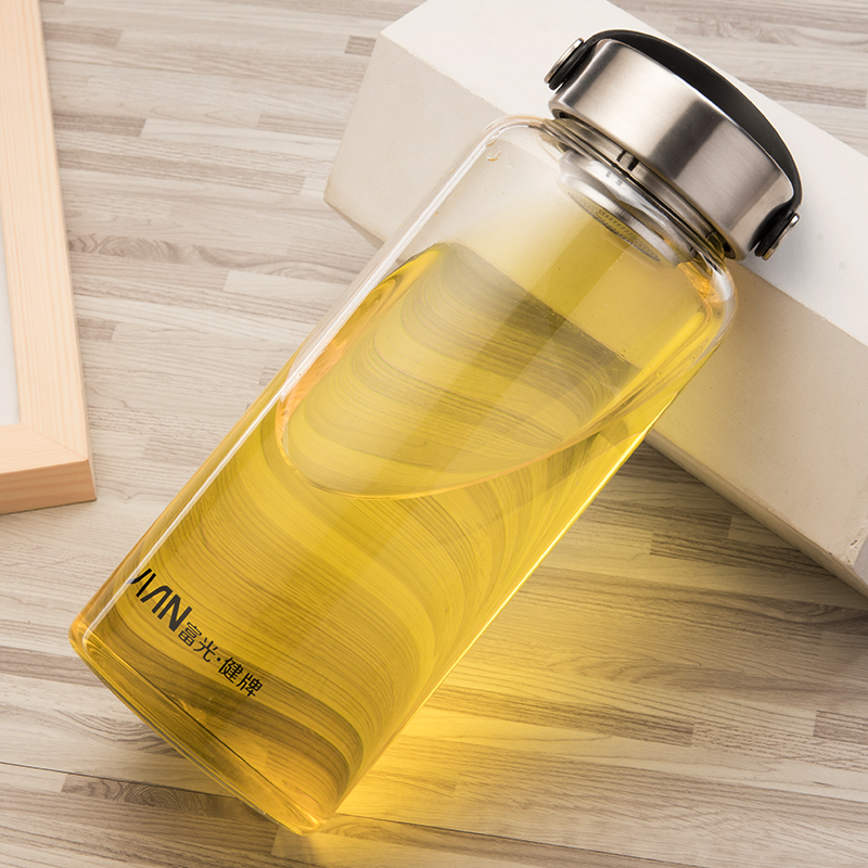 富光(FGA)大容量玻璃杯号水杯便携男泡茶杯子单层过滤 升级款-1100ml+原装杯套+杯刷