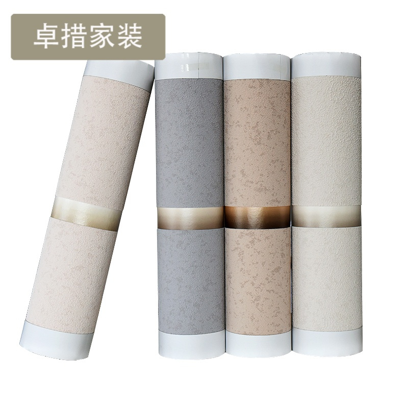 现代简约客厅电视背景墙壁纸 3d加厚鹿皮绒宽条纹无纺布墙纸 卧室壹德壹