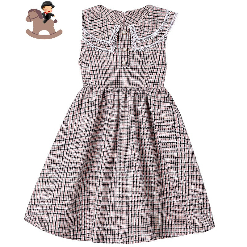 yuebin童装女童连衣裙冬装新年儿童冬裙毛呢裙洋气裙子小女孩背心裙