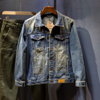 新塘牛仔外套男士春秋新款柔软舒适时尚夹克复古宽松显瘦百搭上衣 5XL（205斤） JK522蓝