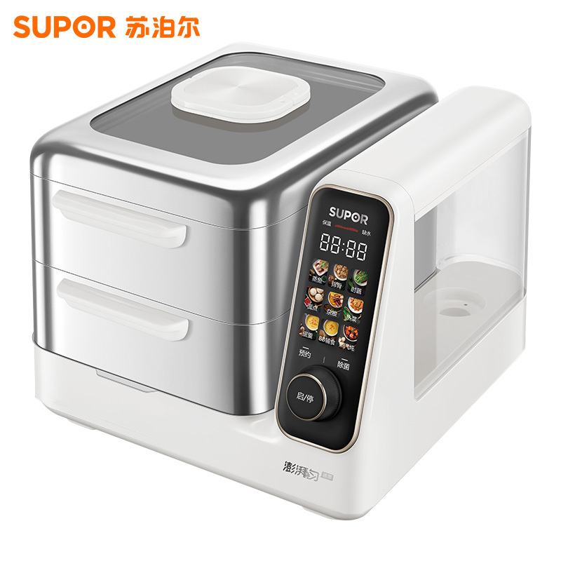 苏泊尔(SUPOR)电蒸锅可拆洗分体式 多功能家用不锈钢电热锅 16L大容量双层蒸笼多用途锅ZN30FC866高清大图