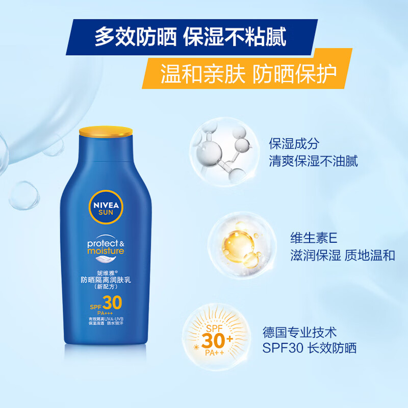 妮维雅 防晒隔离润肤露 SPF30 75ml+清透防晒露SPF50 75ML高清大图