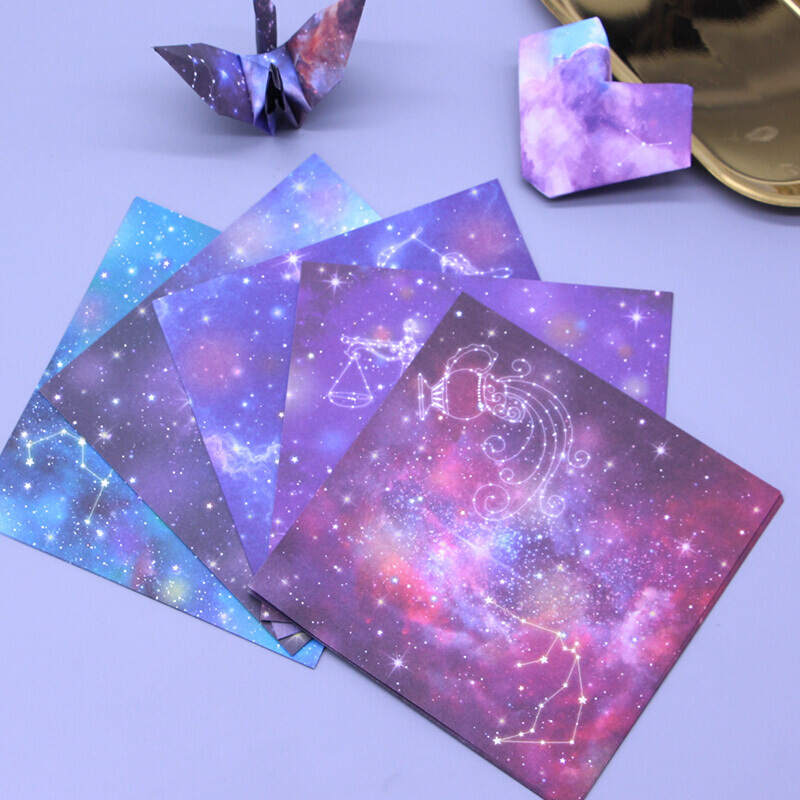 星空纸双面星空星座双面印花宇宙手工折纸材料正方形千纸鹤儿童印花纹
