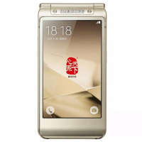 全新正品三星(SAMSUNG) W2016 双卡双待 翻盖智能 4G手机 尊贵金 电信4G标配版XY