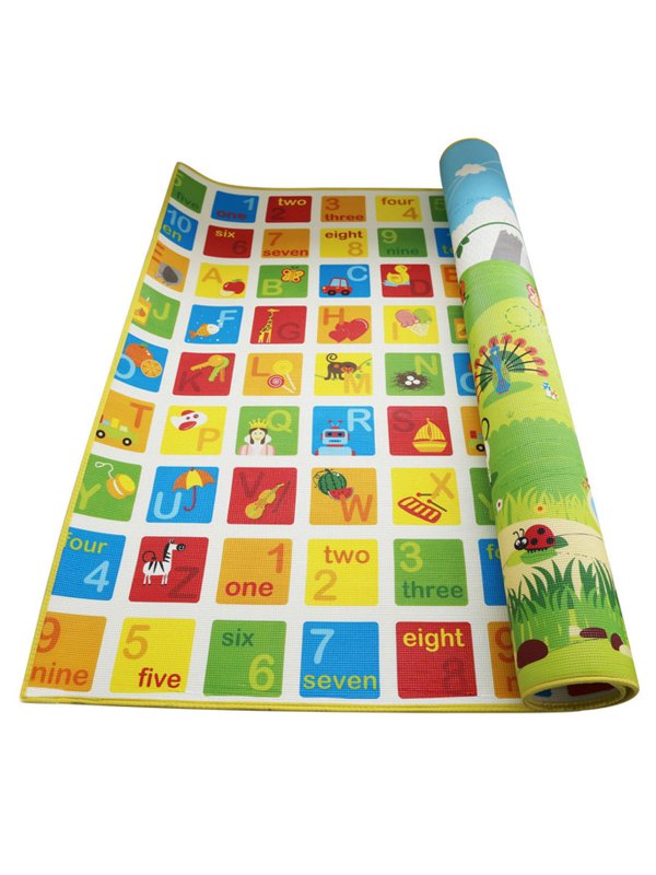 Hape丛林动物爬行厚垫小号180x150x2cm加厚婴幼客厅XPE材质2cm儿童环保双面爬爬垫爬行垫男孩女孩玩具高清大图