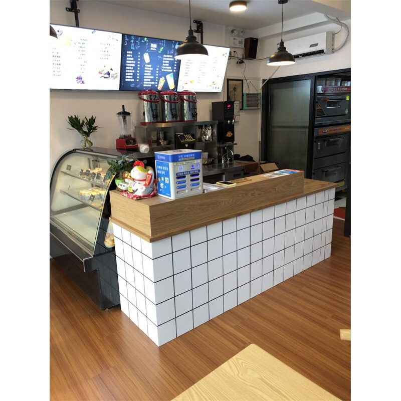 网红收银台简约现代奶茶店北欧风前台桌服装店水果女装店吧台柜台安心