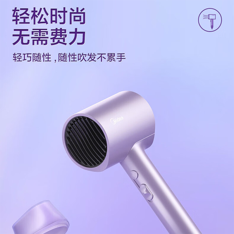 美的MB-AJ0504极光紫电吹风 8千万负离子2档风速2档风温功率1600W 电源线长1.65米高清大图