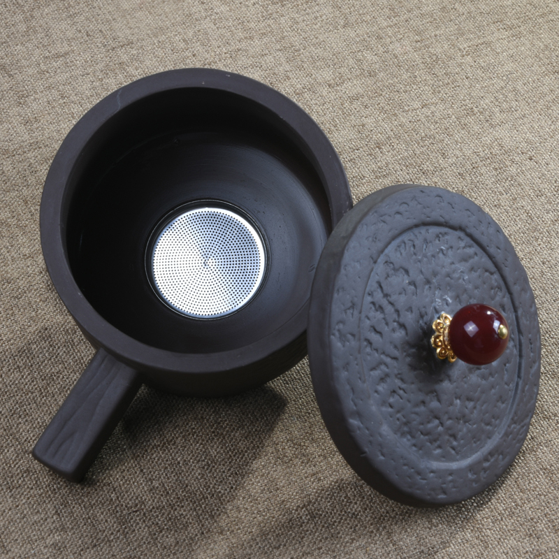 紫沙茶壶旋转茶壶单壶紫砂懒人茶壶全自动石磨茶壶单个半自动茶壶工夫