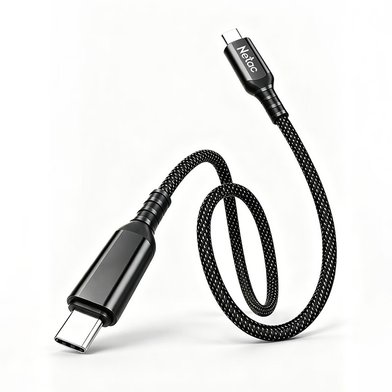 朗科(Netac)QD402多功能双头Type-C数据线 1M 黑色高清大图