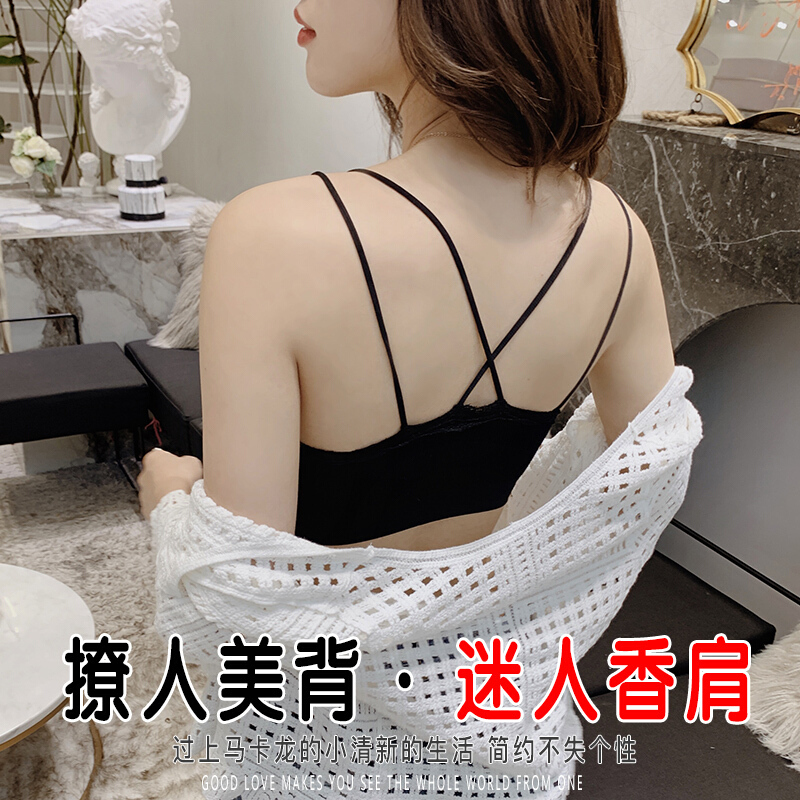 波迷娜(BOMINA)高中生无钢圈美背聚拢裹胸少女内衣美背吊带网红内衣女无钢圈裹胸抹胸学生高中少女聚拢性感文胸