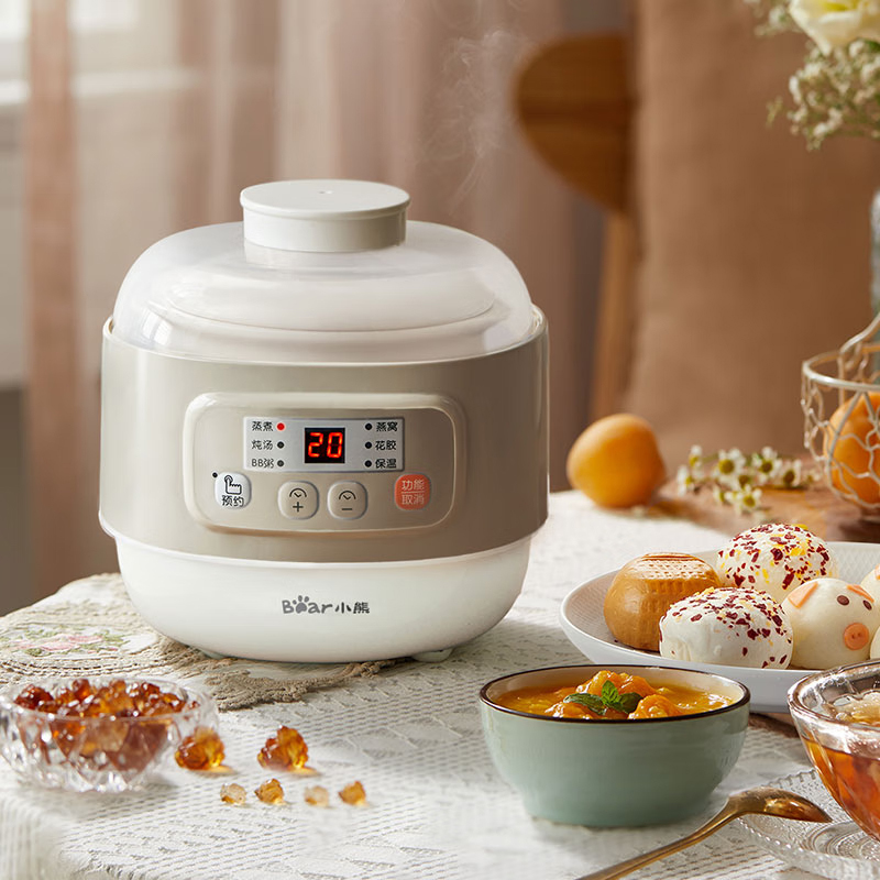 小熊电炖盅隔水炖迷你煮粥煲汤0.8L电炖盅DDZ-A08D1高清大图