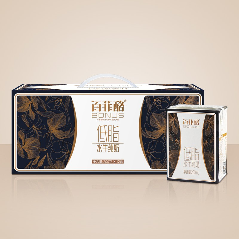 百菲酪 水牛纯奶低脂奶组合装 水牛纯奶12盒+低脂奶12盒