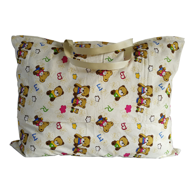 幼儿园被子包被褥袋棉布卡通印花帆布整理收纳包手提包可水洗视频