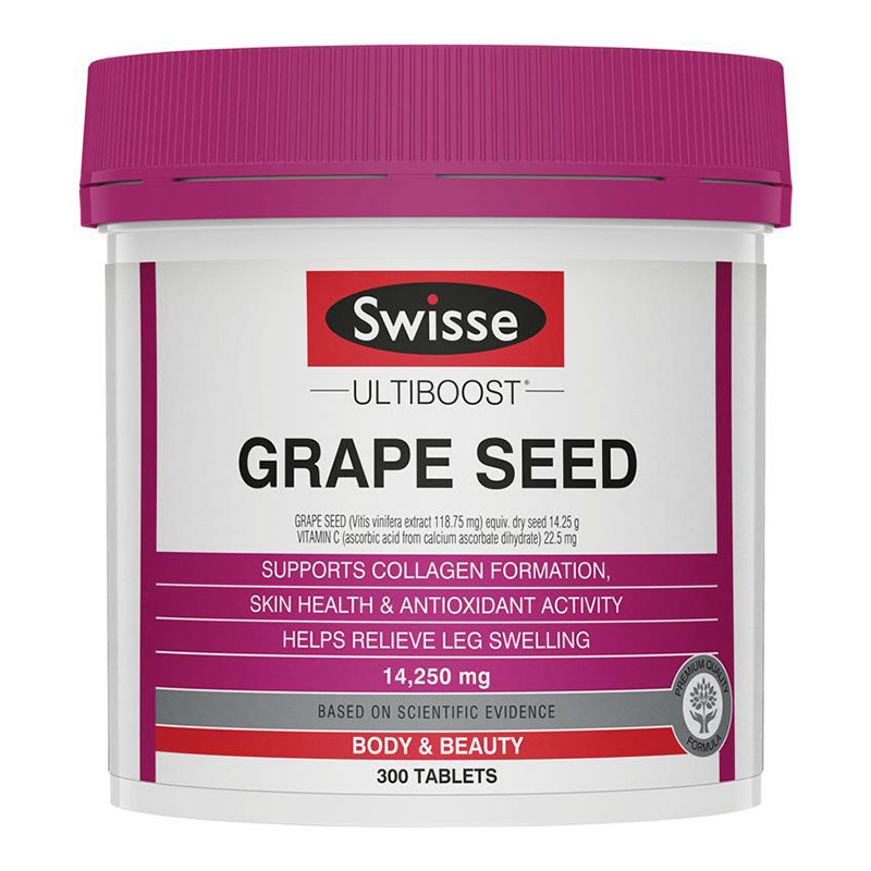 300粒大包装-Swisse葡萄籽精华片 高浓葡萄籽/原花青素片剂含VC 澳洲原装进口 香港/保税随机发