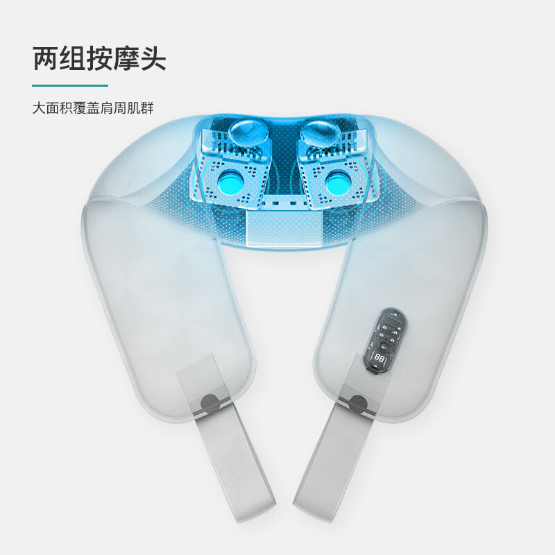 飞利浦(PHILIPS)颈部颈椎按摩器 按摩披肩 6挡力度U型腰部背部肩颈一体捶背器 PPM3201N灰色高清大图
