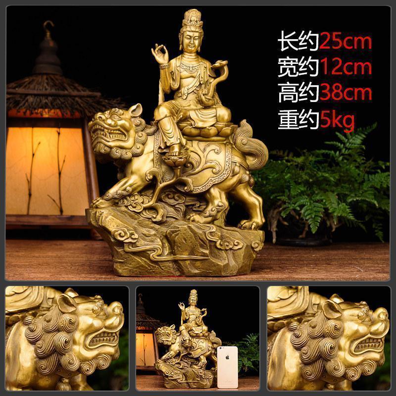 美帮汇文殊普贤佛像 铜华严三圣文殊普萨普贤菩萨供奉摆件高清大图