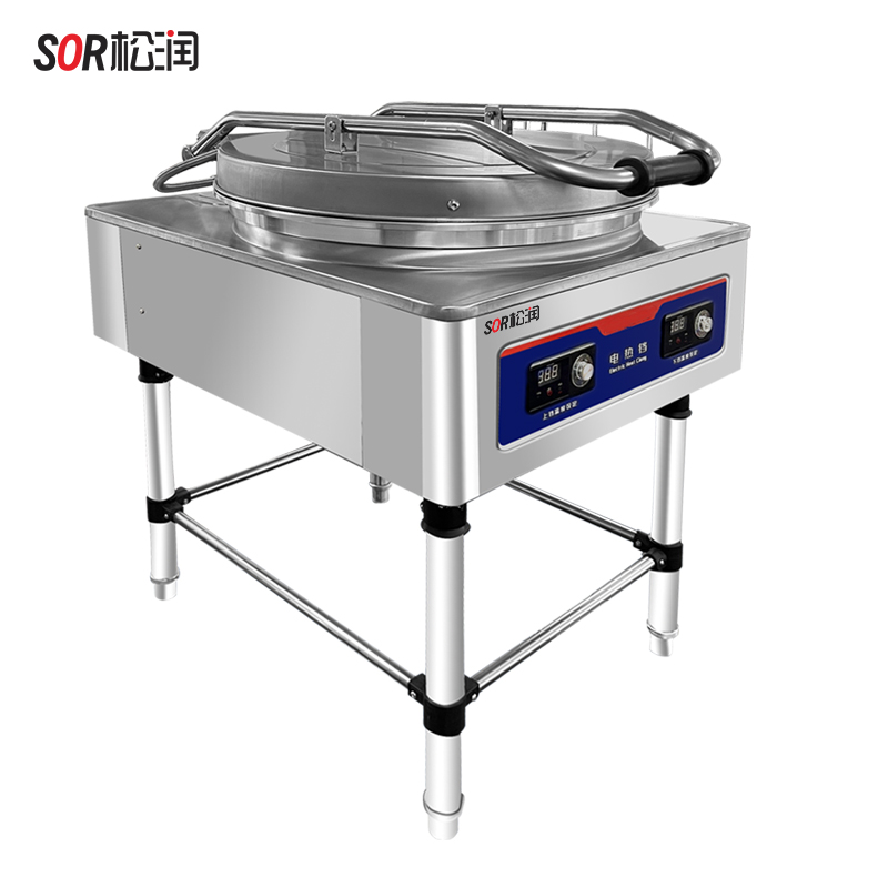 SOR松润 商用电饼铛 酒店学校医院食堂小吃店用SCT-Q2201A 立式旋钮款电饼铛 5KW 浅锅 3CM高清大图