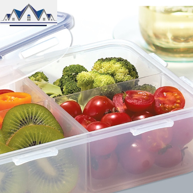 分隔塑料饭盒便当盒微波炉分格保鲜盒密封盒长方形收纳盒_13_444高清大图