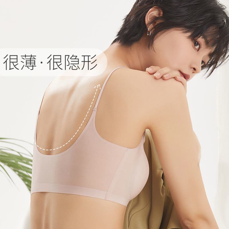 无痕内衣女孕妇哺乳文胸冰丝大胸显小细吊带美背孕期夏季薄款胸罩图片