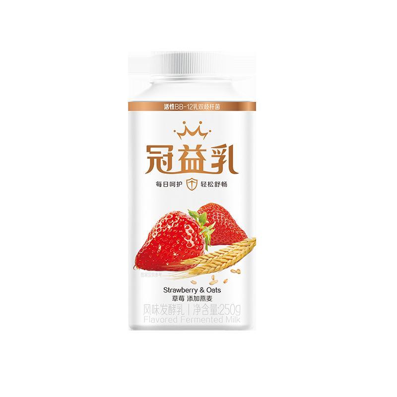 蒙牛 冠益乳 风味发酵乳 燕麦草莓风味酸奶酸牛奶 250g