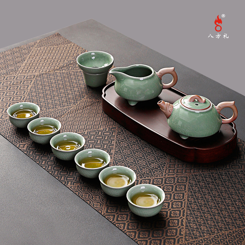 八方礼哥窑鼎盛辉煌10入茶具套装GY2016-1壶220ML杯35ML(单位:套)高清大图