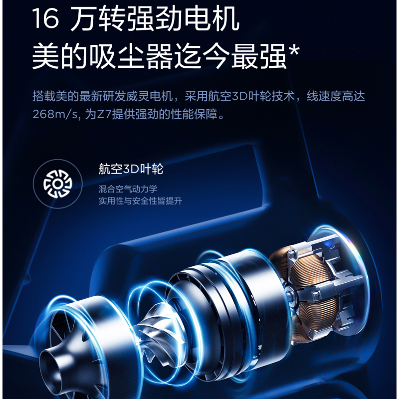 美的(Midea)家用无线手持灰尘感应智能吸尘器吸拖一体机 大吸力长续航 ZERO系列 Z7 Complete吸尘器