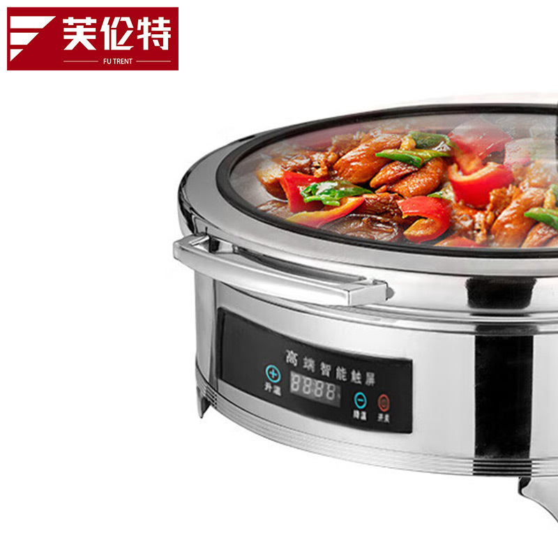 芙伦特 厨房保温售饭机保温餐炉 数显温控圆形液压餐炉304不锈钢全透视窗口智能触控布菲炉FLT-GT-SWBFLY3-6高清大图
