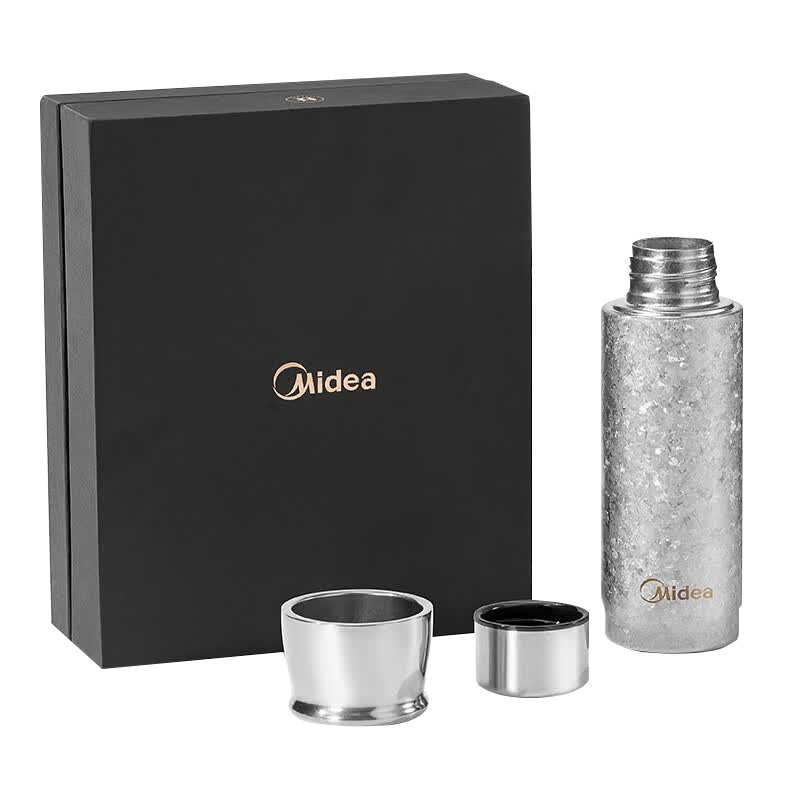 美的水杯420ml银色MP-TB420双层隔热防烫一体无缝内胆
