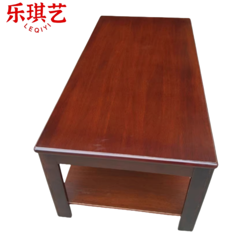 乐琪艺木质红胡桃色茶几1.2*0.45*0.6m张高清大图