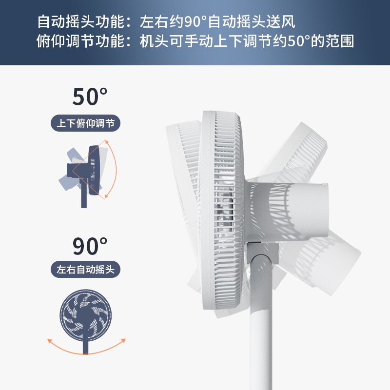 先科(SAST)平面扇落地扇家用小型立式电扇大风量摇头扇台式强力电扇