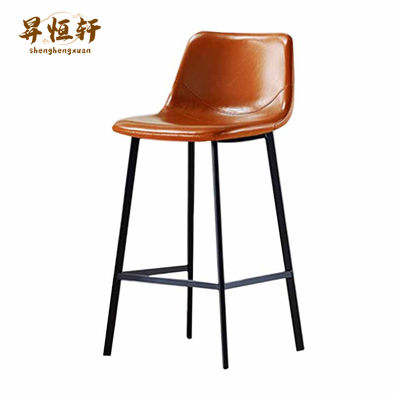 北欧轻奢吧台椅家用高脚凳现代简约酒吧椅子靠背椅网红ins前台椅 吧台凳(颜色可选) btd-1101 个高清大图