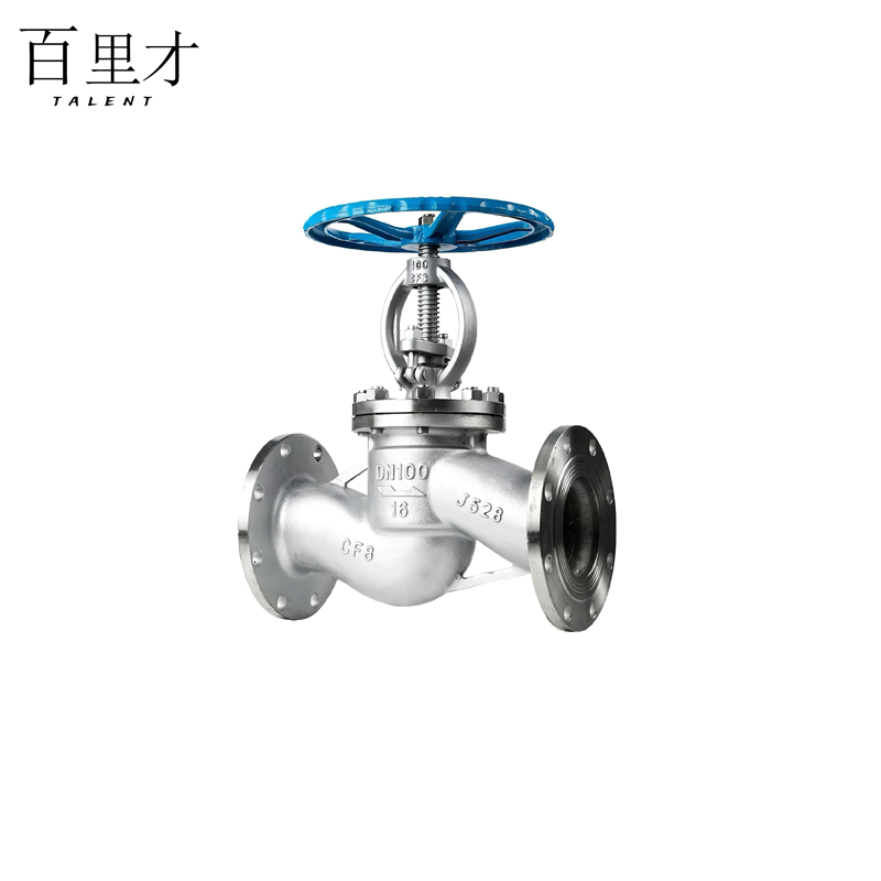 不锈钢法兰截止阀J41W-16P DN20 个高清大图