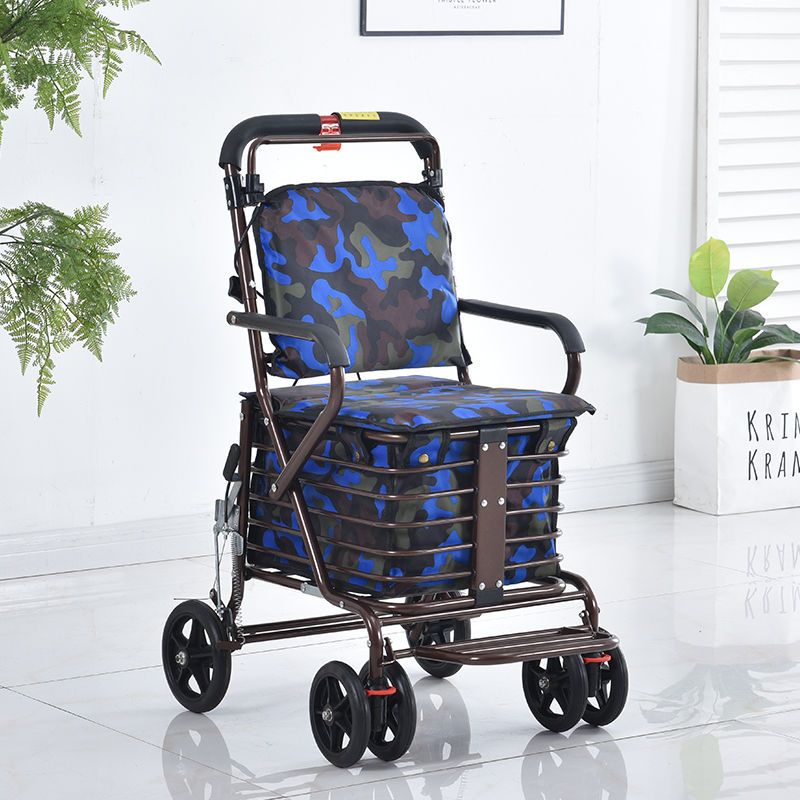 老人手推车座椅可坐可推小拉车四轮买菜助步折叠老年代步车店长推荐e